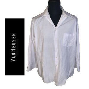 Van Heusen White Collar Long Sleeve Dress Shirt